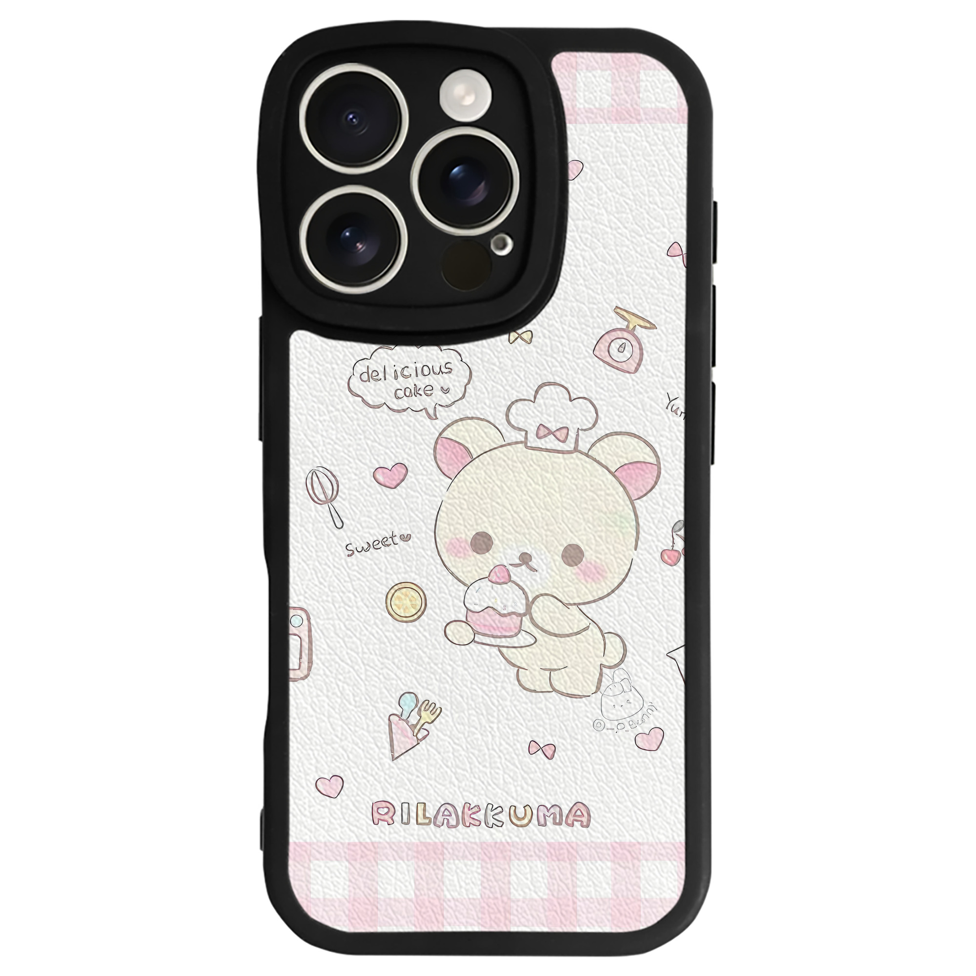 （画像用） リラックマ リラックマ キイロイトリ Rilakkuma Korilakkuma Kiiroitori 【iPhone 16シリーズ対応】シリコンスマホケース（レザー調） 材質：シリコン